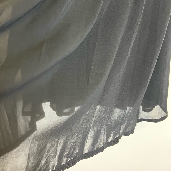 Tobi Fit and Flare Black Sequin Dress. Sheer lined Skirt. Tiny Sequins Stretch S - Picture 4 of 9